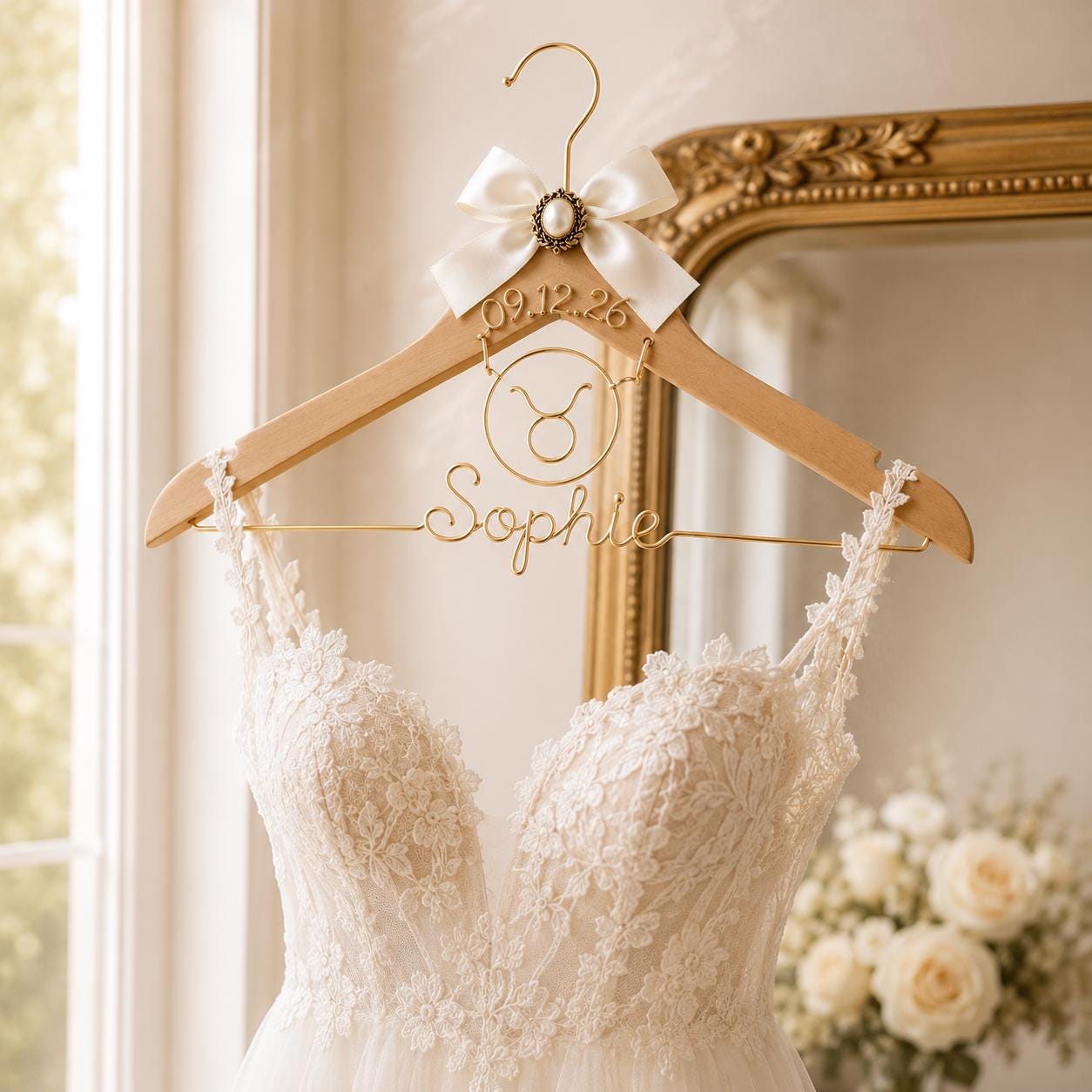 Personalized Zodiac Wedding Hanger - BOYOGO personalized gift main image