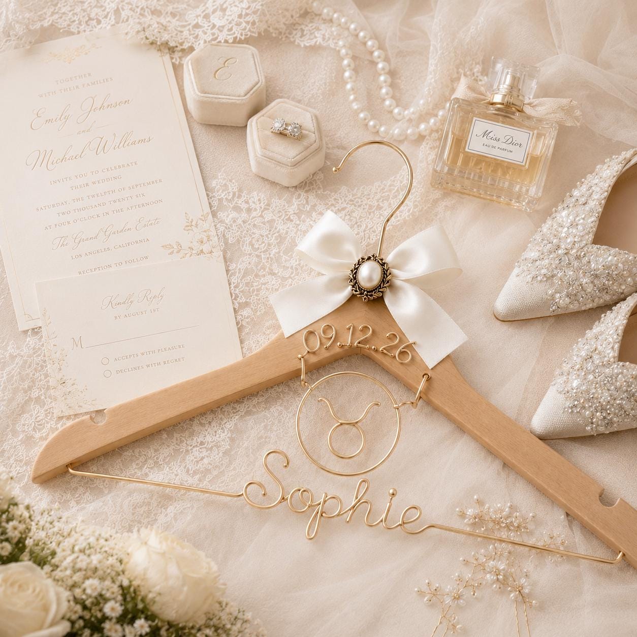 Personalized Zodiac Wedding Hanger - BOYOGO personalized gift