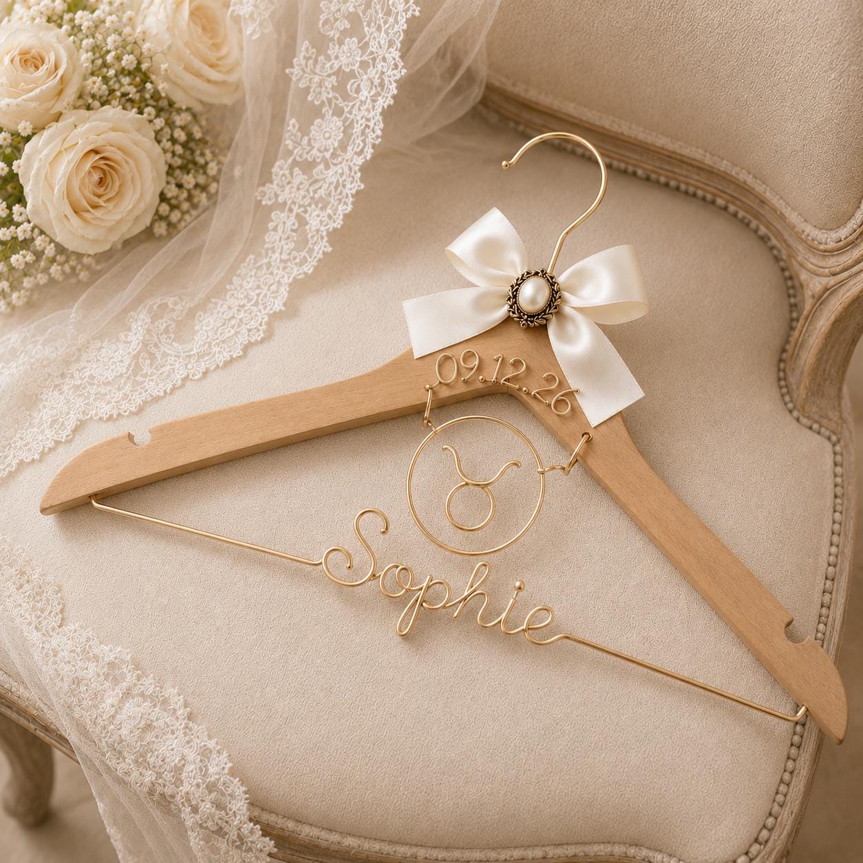 Personalized Zodiac Wedding Hanger - BOYOGO personalized gift
