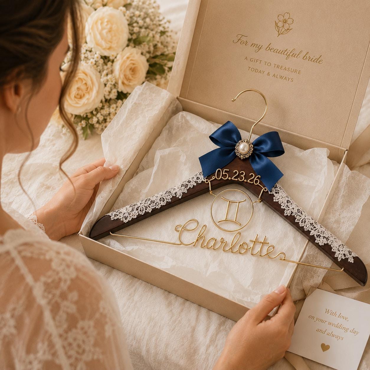 Personalized Zodiac Wedding Hanger - BOYOGO personalized gift