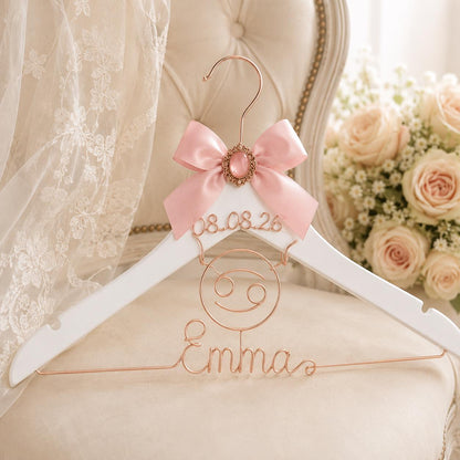Personalized Zodiac Wedding Hanger – personalization and design detail