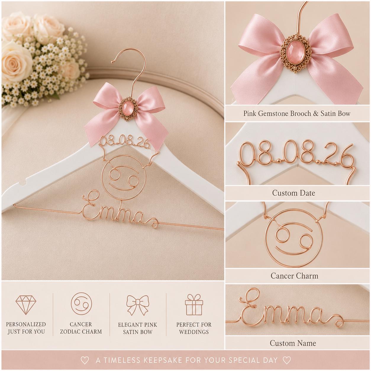 Personalized Zodiac Wedding Hanger - BOYOGO personalized gift