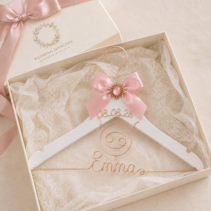 Personalized Zodiac Wedding Hanger – size and style reference