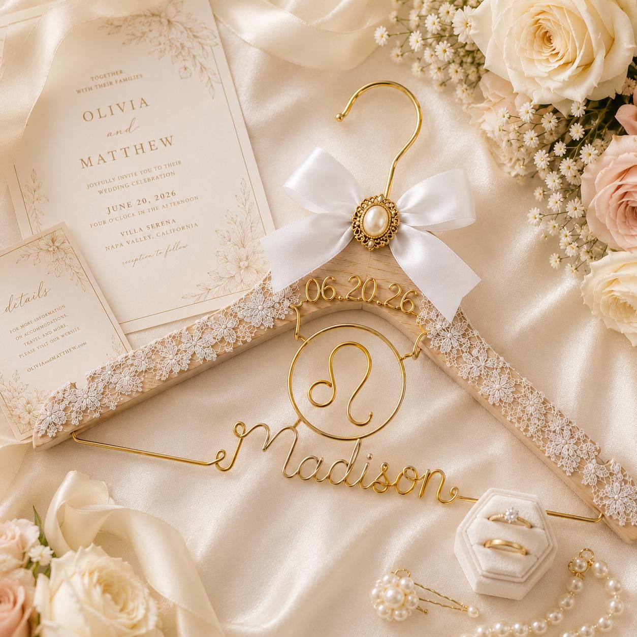 Personalized Zodiac Wedding Hanger - BOYOGO personalized gift