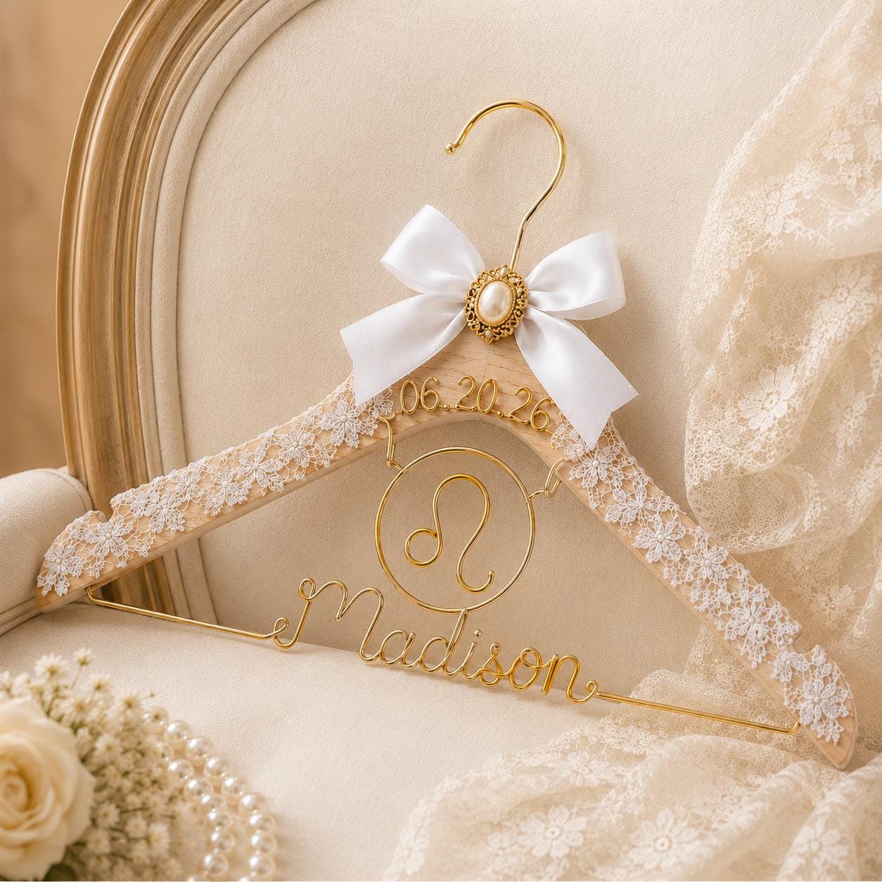 Personalized Zodiac Wedding Hanger - BOYOGO personalized gift