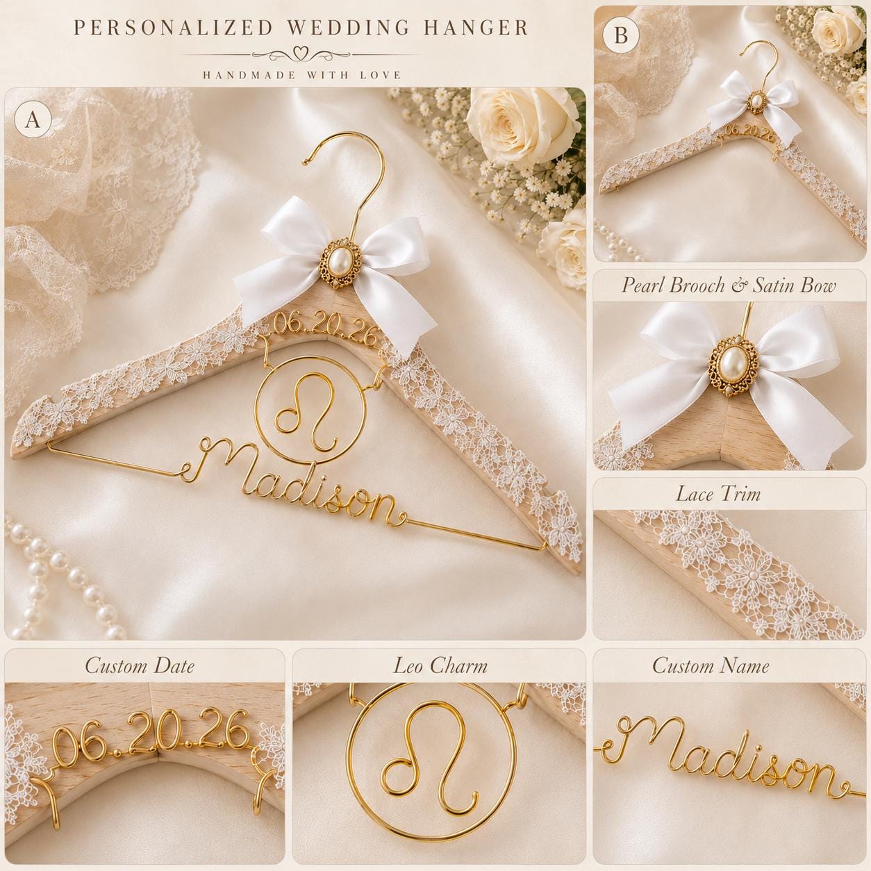 Personalized Zodiac Wedding Hanger - BOYOGO personalized gift