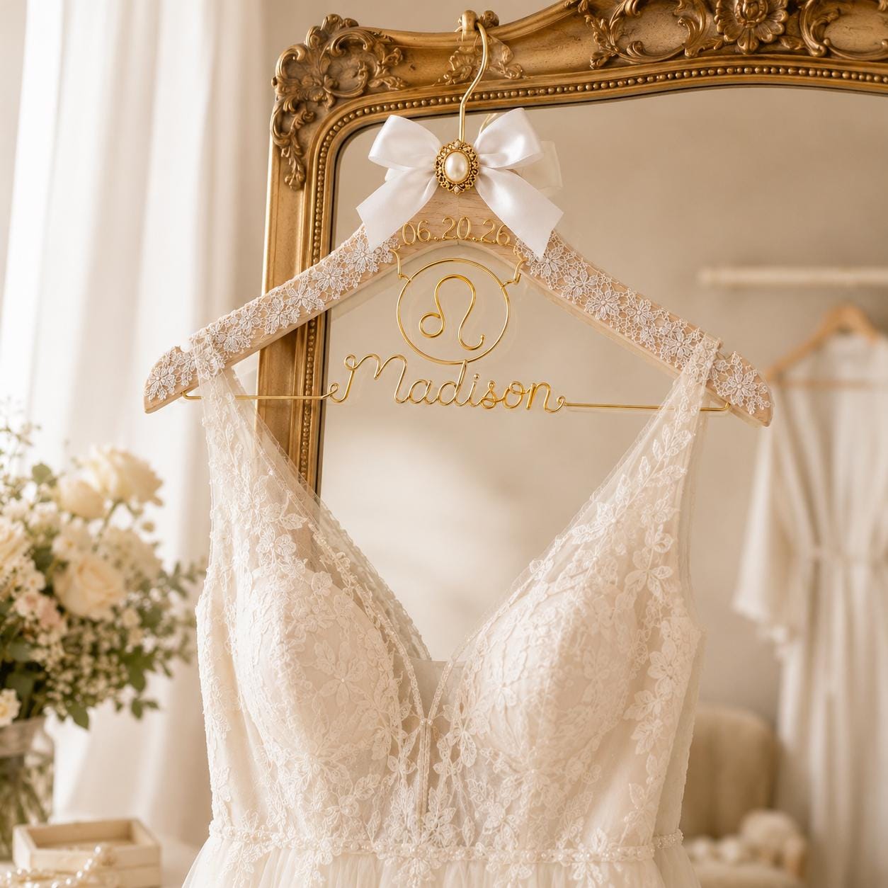 Personalized Zodiac Wedding Hanger - BOYOGO personalized gift main image
