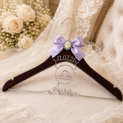 Personalized Zodiac Wedding Hanger – alternate product view