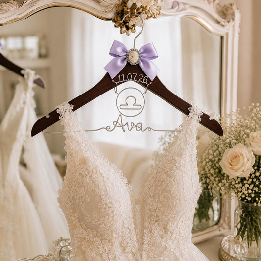 Personalized Zodiac Wedding Hanger - BOYOGO personalized gift main image