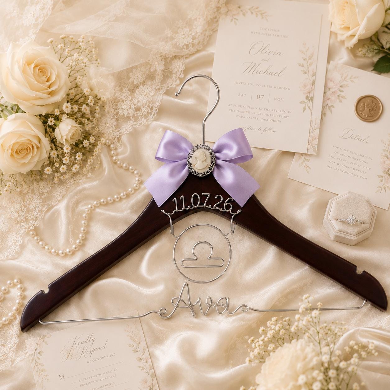 Personalized Zodiac Wedding Hanger - BOYOGO personalized gift