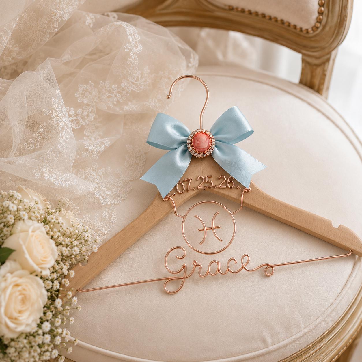 Personalized Zodiac Wedding Hanger - BOYOGO personalized gift