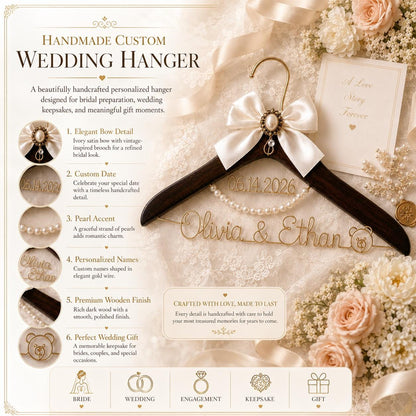 Personalized Bridal Hanger with Wire Name – alternate product view