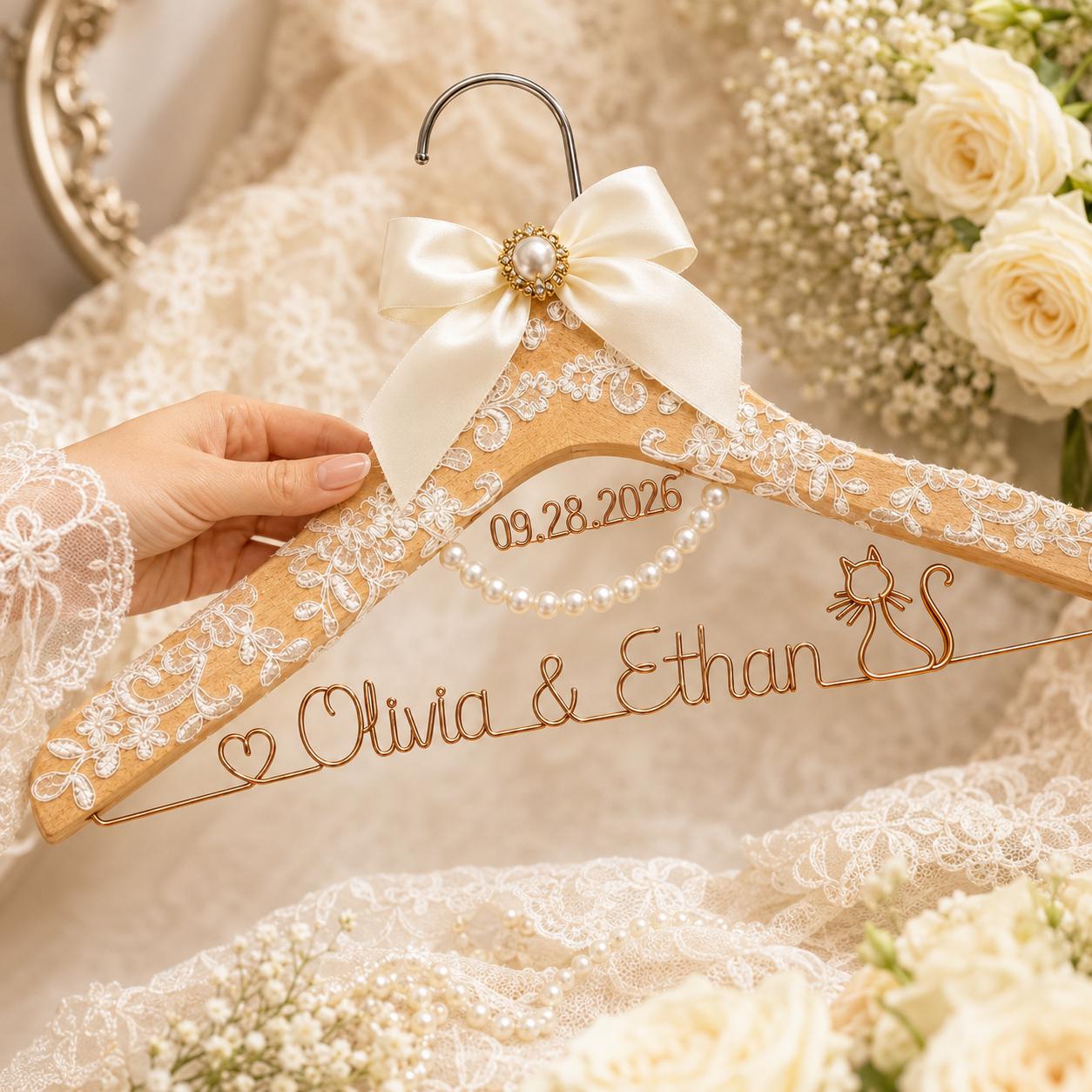 Personalized Bridal Hanger with Wire Name - BOYOGO personalized gift