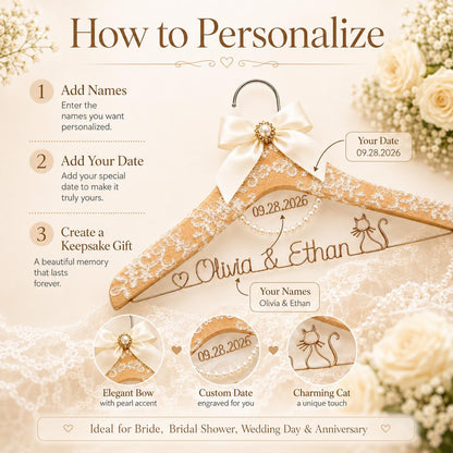 Personalized Bridal Hanger with Wire Name – handmade design detail