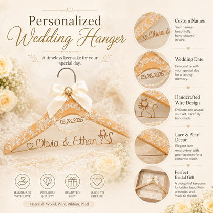 Personalized Bridal Hanger with Wire Name – additional product detail 9