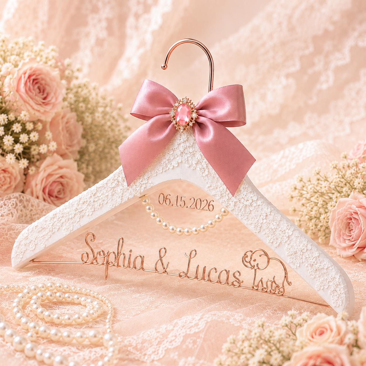 Personalized Bridal Hanger with Wire Name - BOYOGO personalized gift