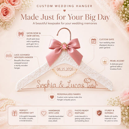 Personalized Bridal Hanger with Wire Name – additional product detail 9