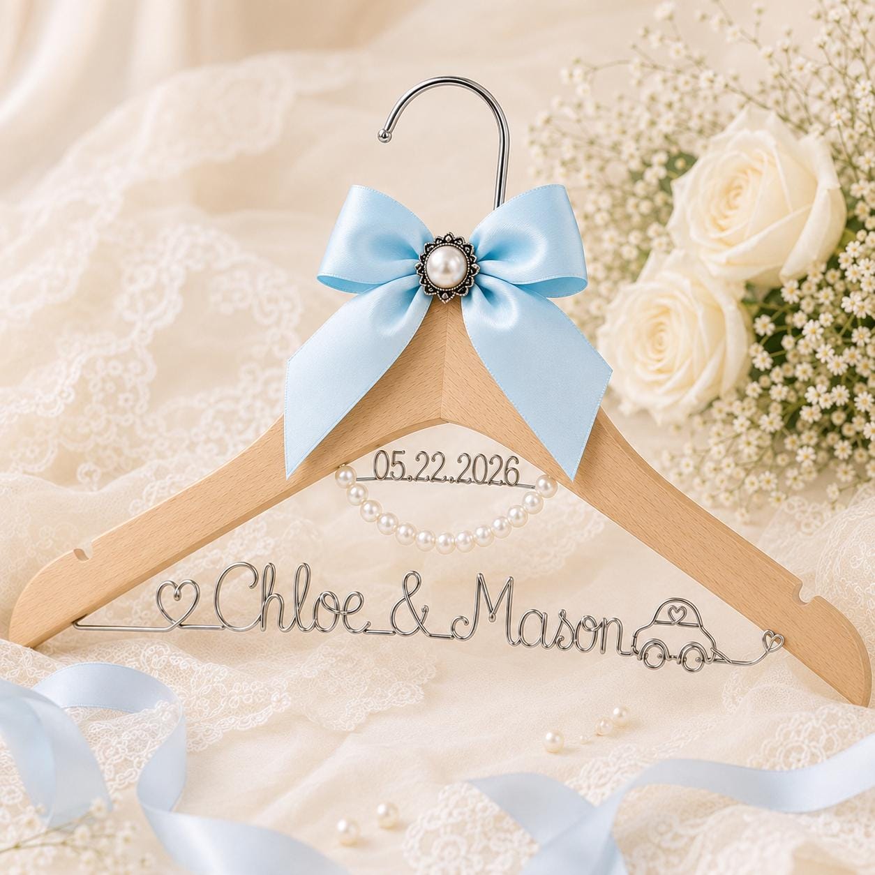 Personalized Bridal Hanger with Wire Name - BOYOGO personalized gift