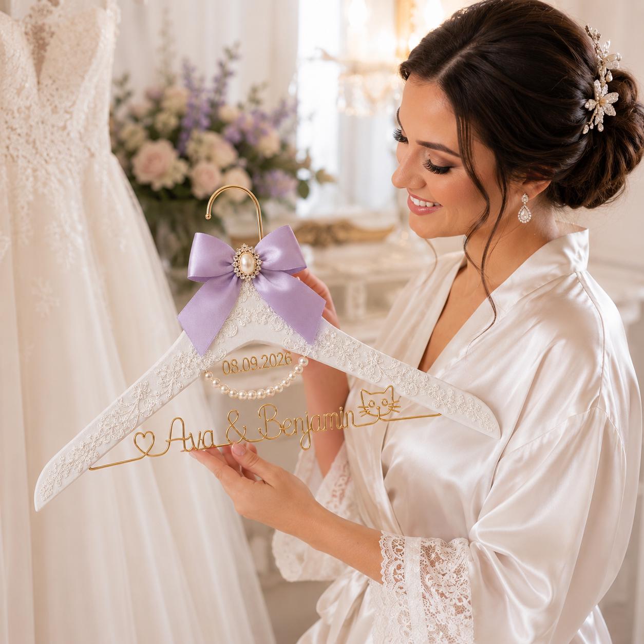 Personalized Bridal Hanger with Wire Name - BOYOGO personalized gift main image