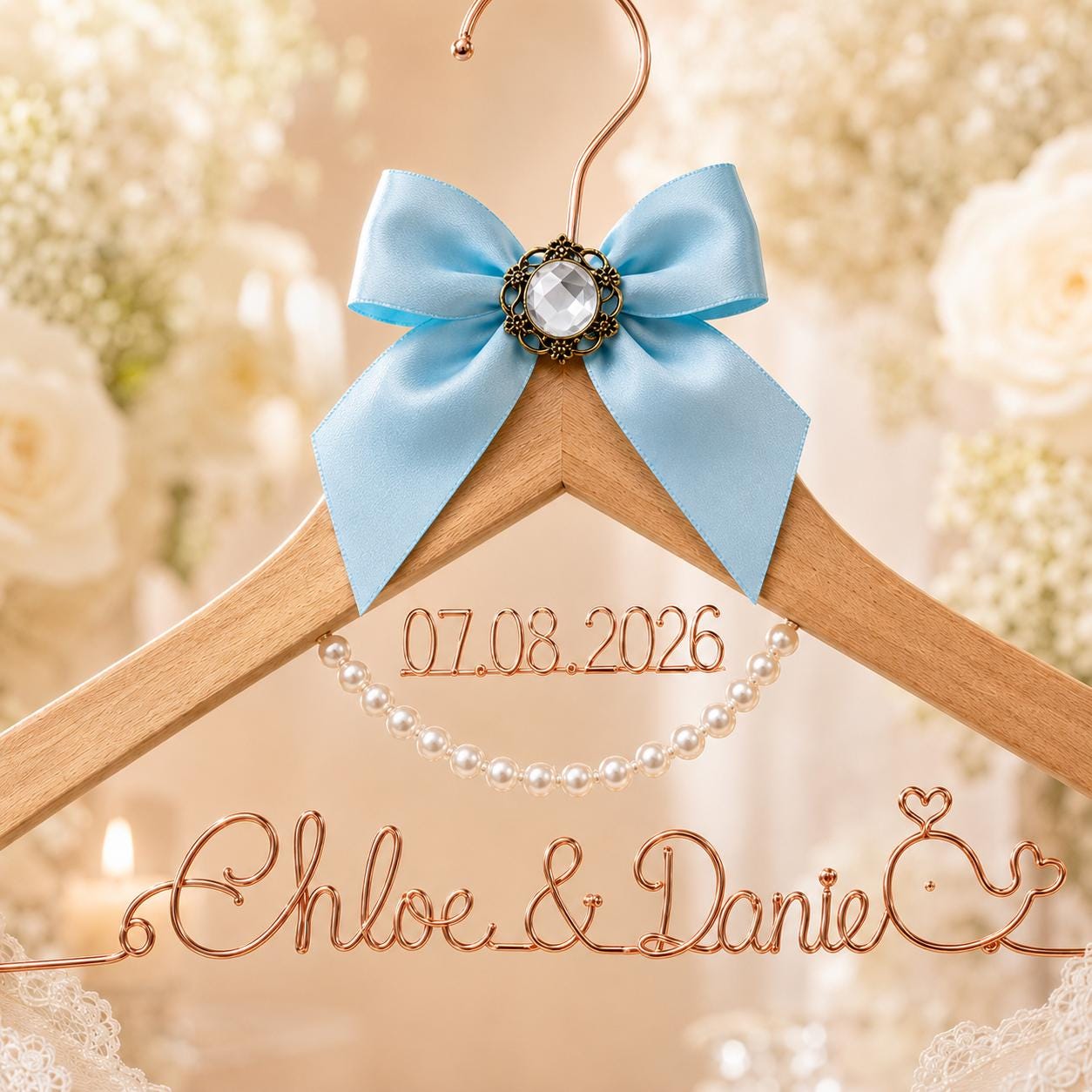 Personalized Bridal Hanger with Wire Name - BOYOGO personalized gift