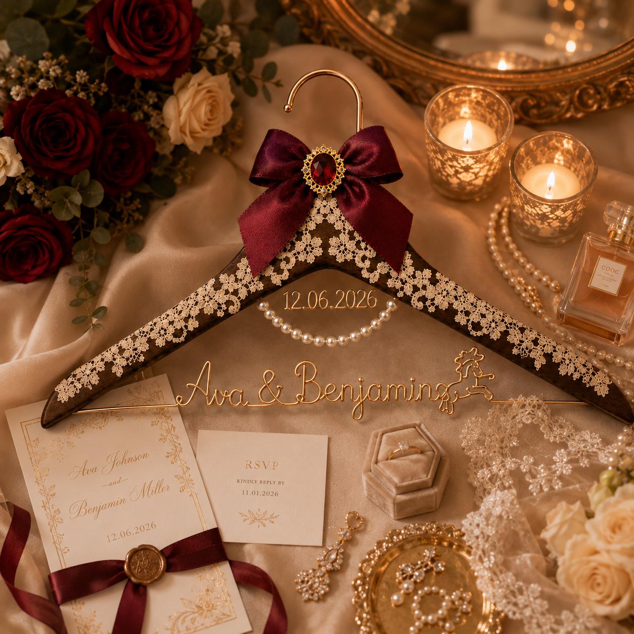 Personalized Bridal Hanger with Wire Name - BOYOGO custom hanger
