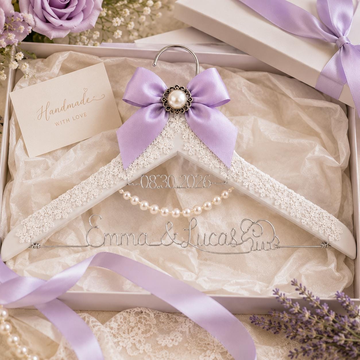 Personalized Bridal Hanger with Wire Name - BOYOGO personalized gift