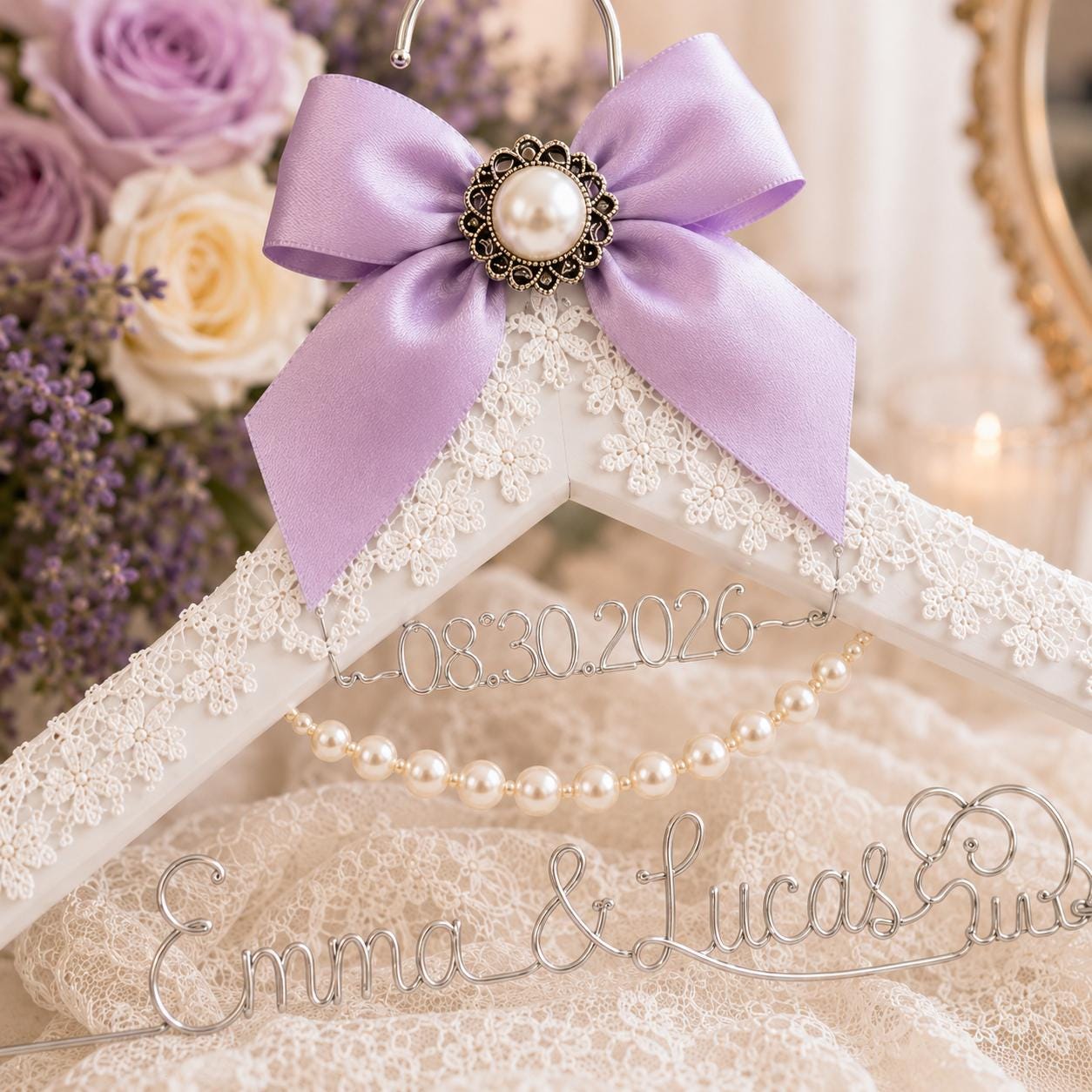 Personalized Bridal Hanger with Wire Name - BOYOGO personalized gift