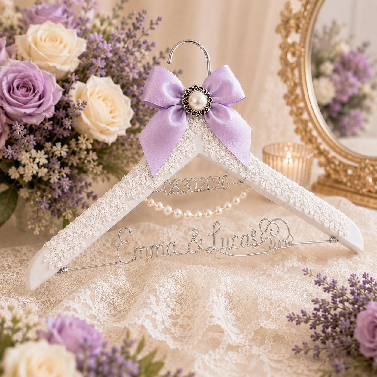Personalized Bridal Hanger with Wire Name - BOYOGO personalized gift