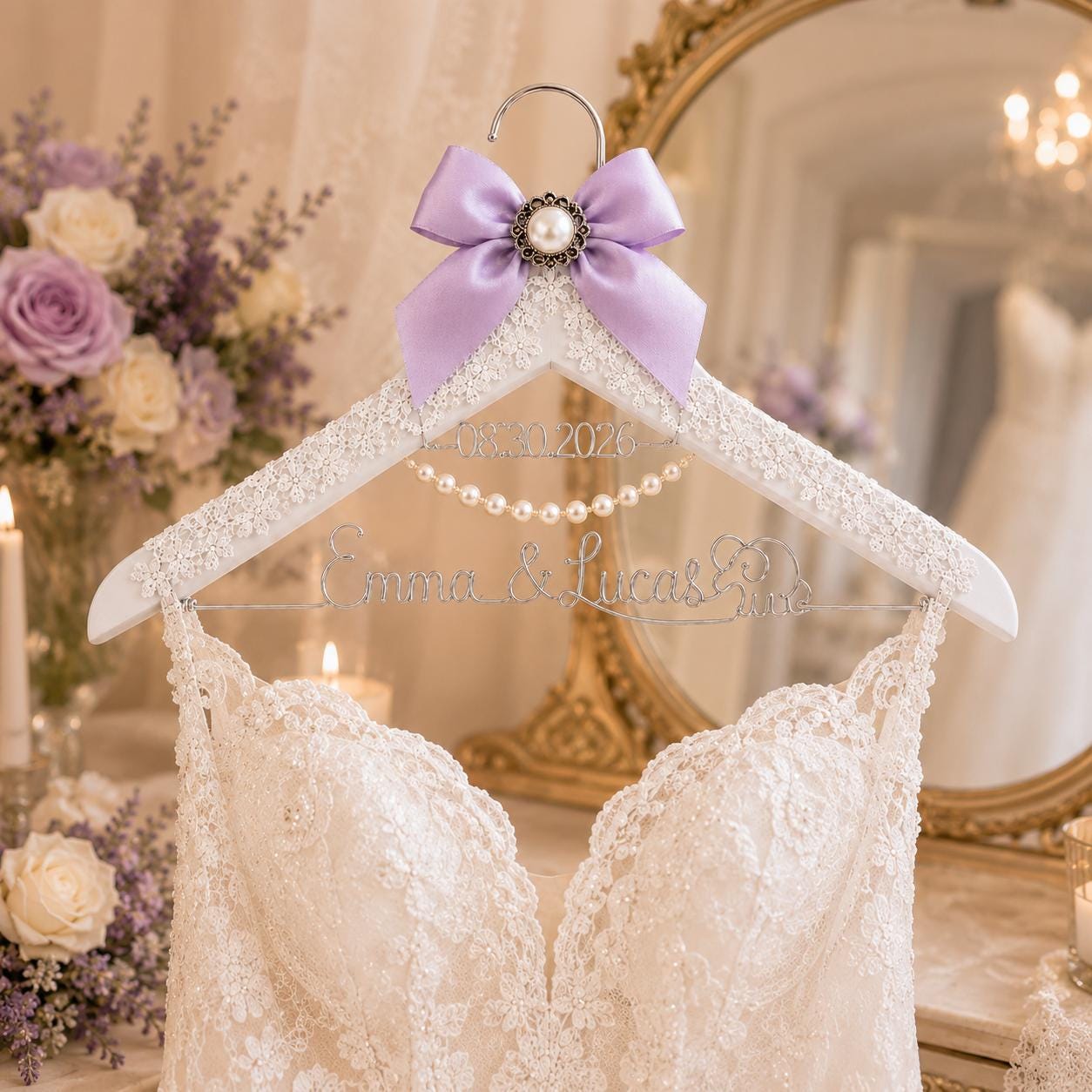 Personalized Bridal Hanger with Wire Name - BOYOGO personalized gift main image
