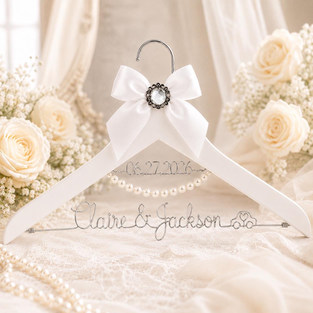 Personalized Bridal Hanger with Wire Name - BOYOGO personalized gift