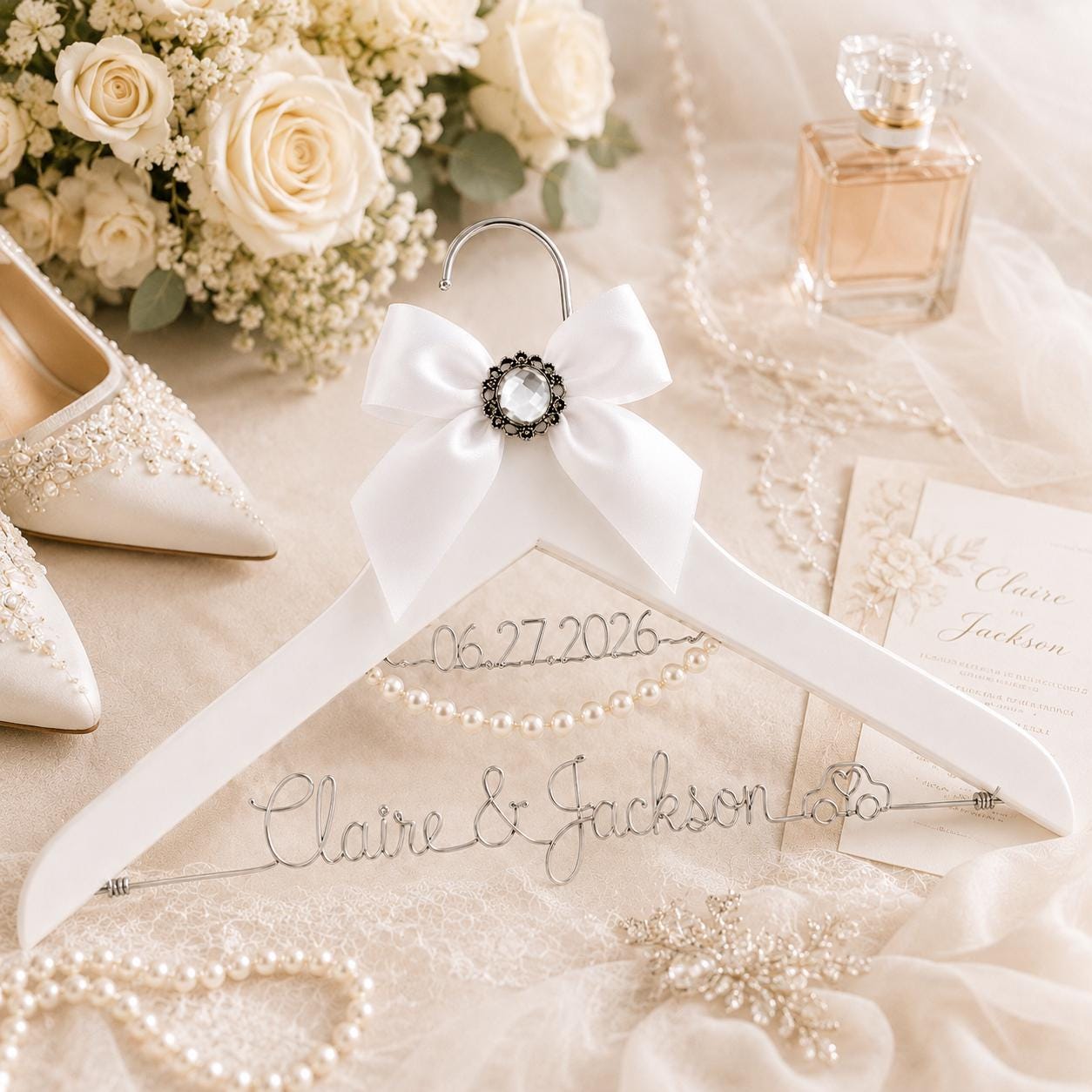 Personalized Bridal Hanger with Wire Name - BOYOGO personalized gift