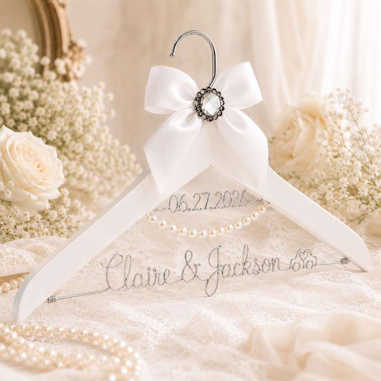 Personalized Bridal Hanger with Wire Name - BOYOGO personalized gift