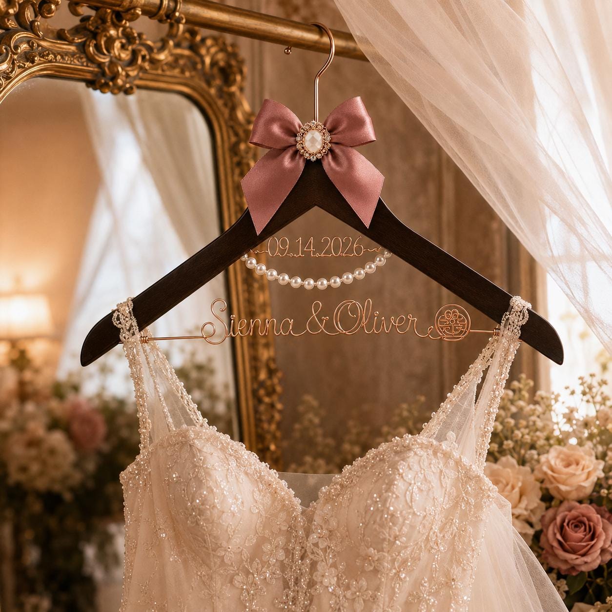 Personalized Bridal Hanger with Wire Name - BOYOGO personalized gift