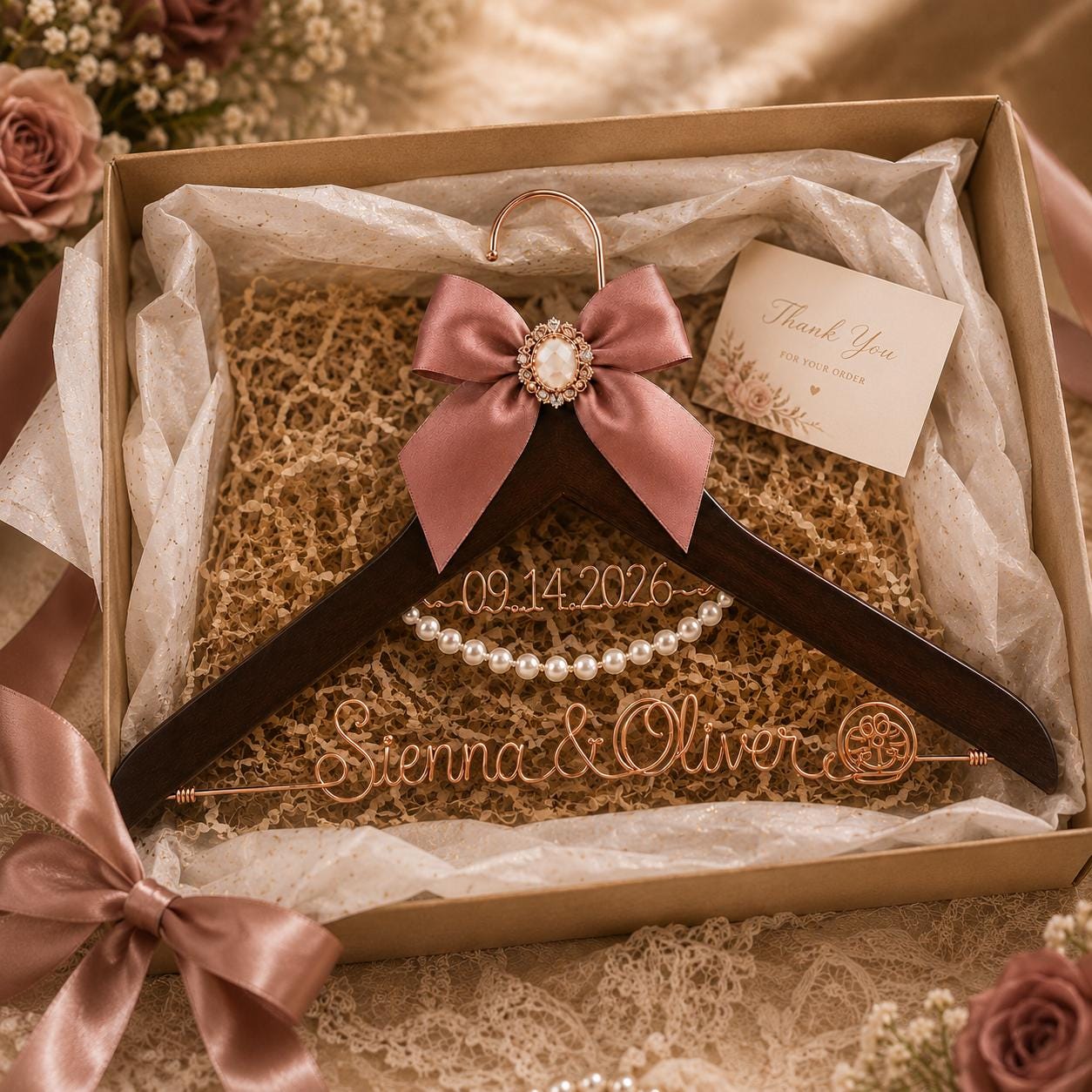 Personalized Bridal Hanger with Wire Name - BOYOGO personalized gift