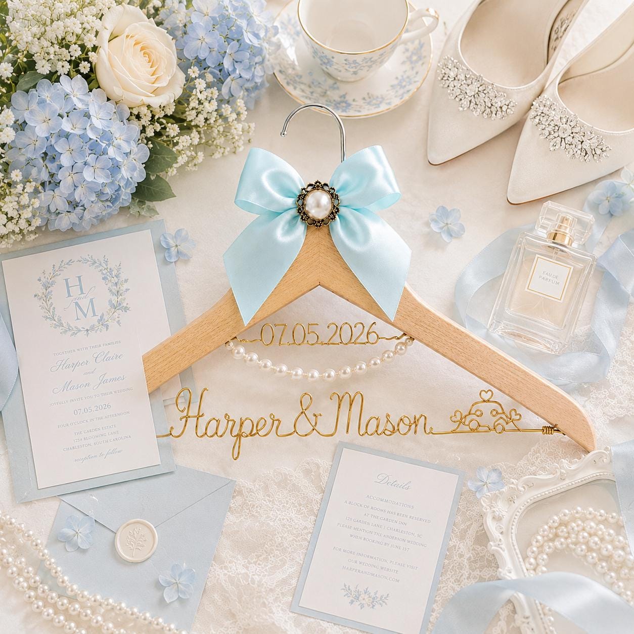 Personalized Bridal Hanger with Wire Name - BOYOGO personalized gift