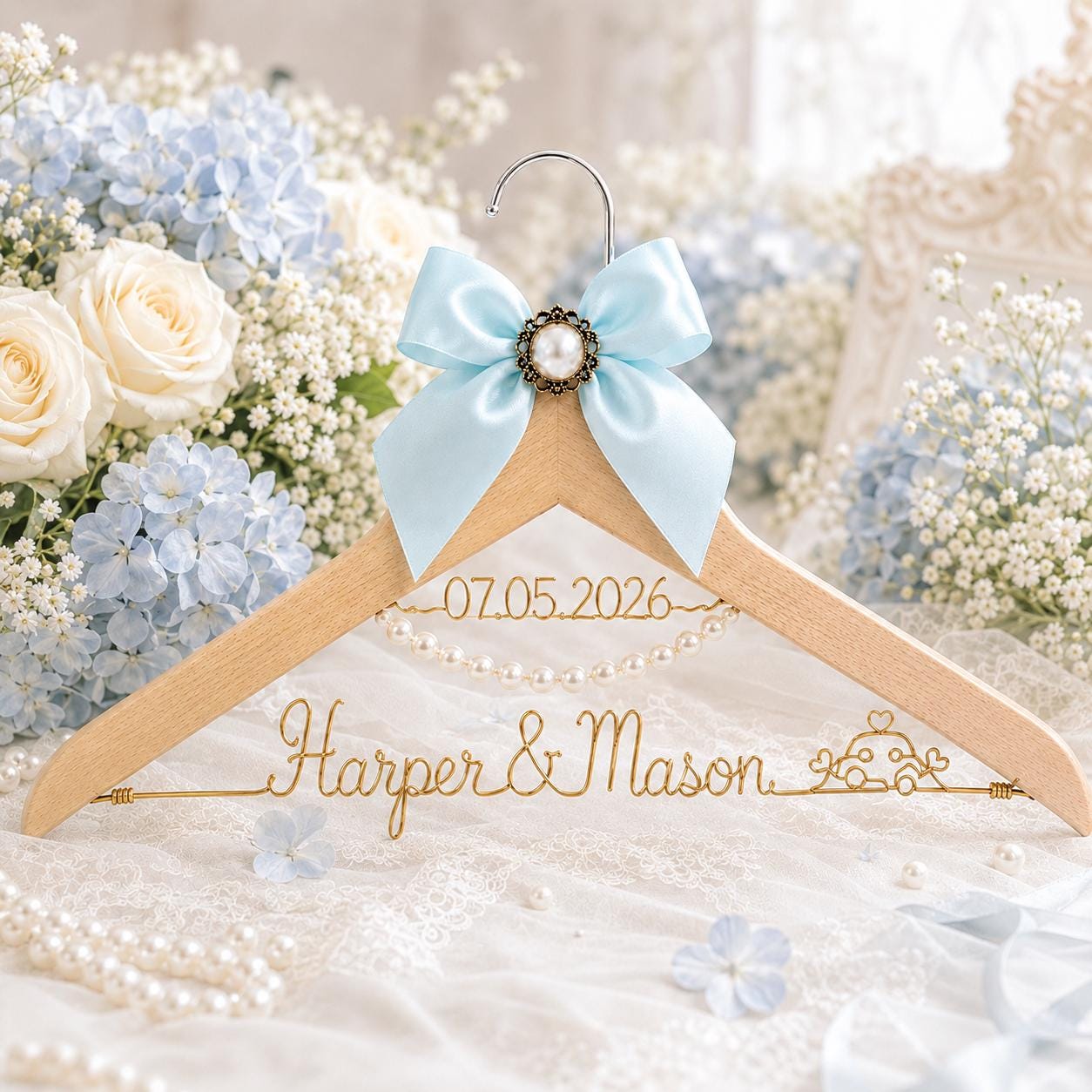 Personalized Bridal Hanger with Wire Name - BOYOGO personalized gift