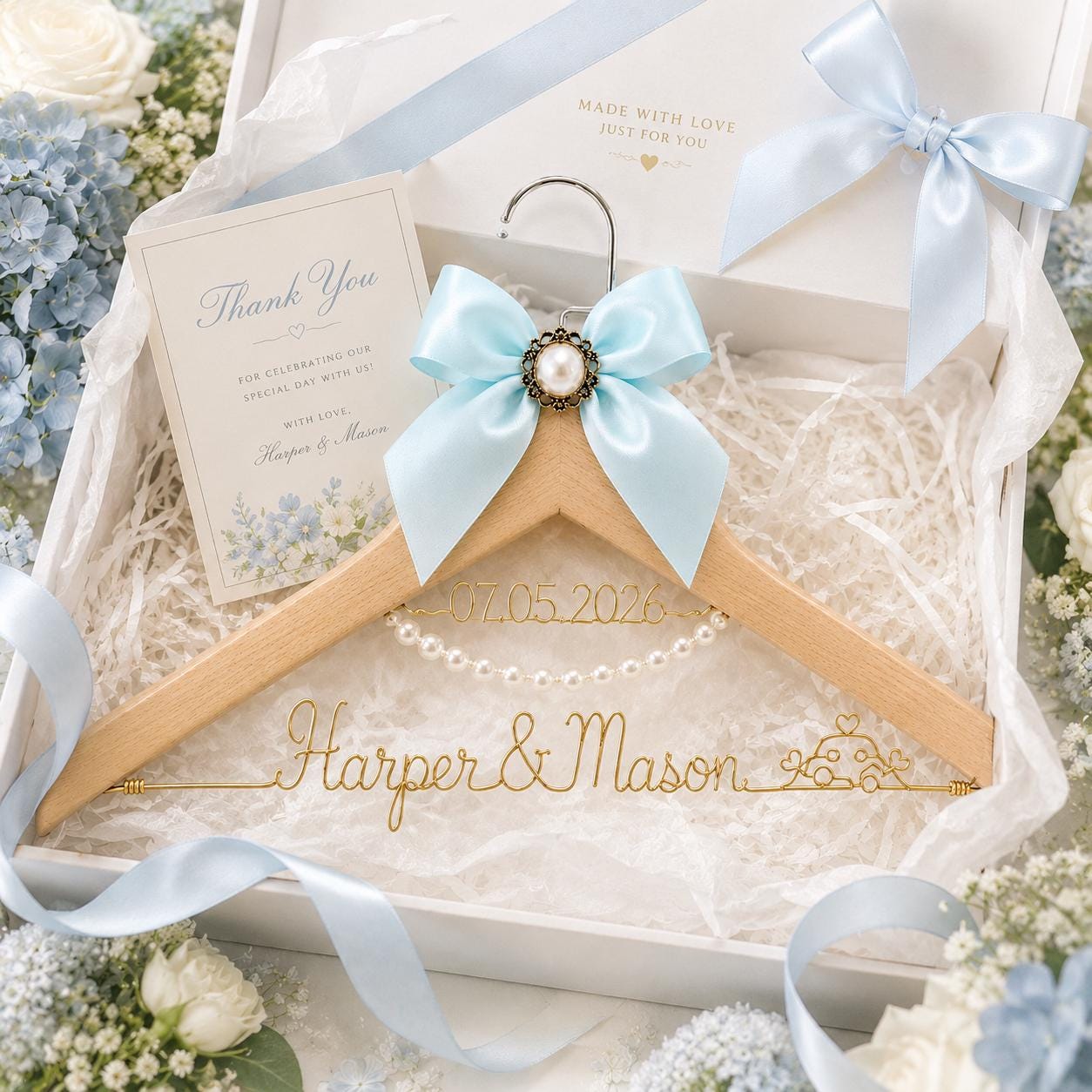 Personalized Bridal Hanger with Wire Name - BOYOGO personalized gift