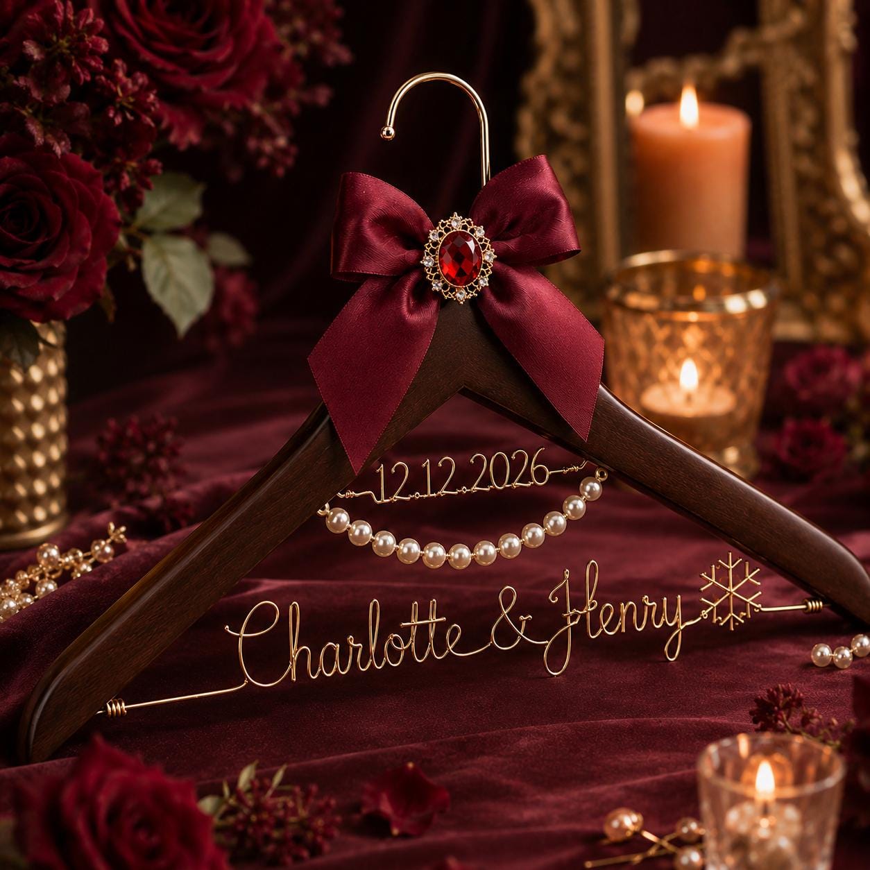 Personalized Bridal Hanger with Wire Name - BOYOGO personalized gift