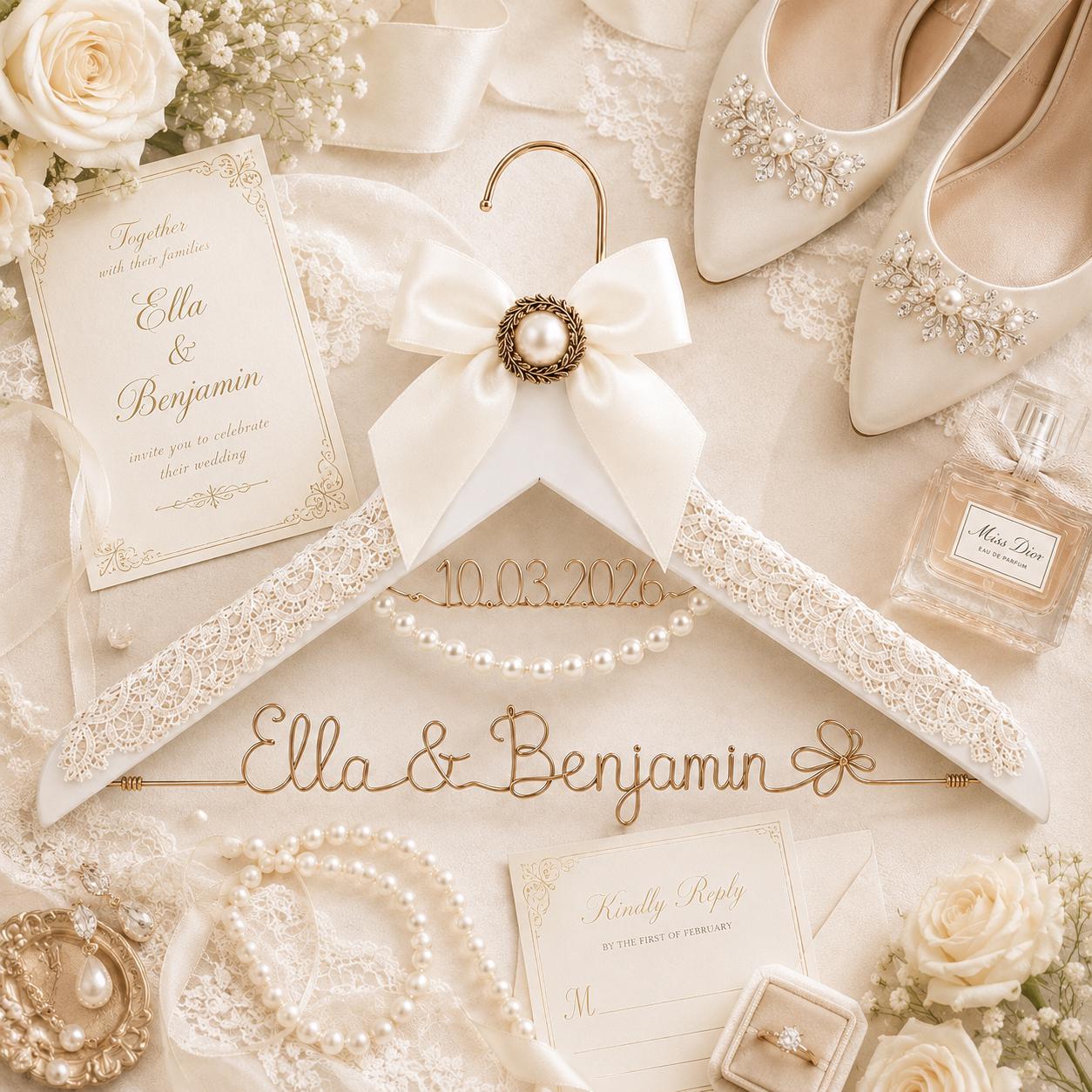 Personalized Bridal Hanger with Wire Name - BOYOGO personalized gift