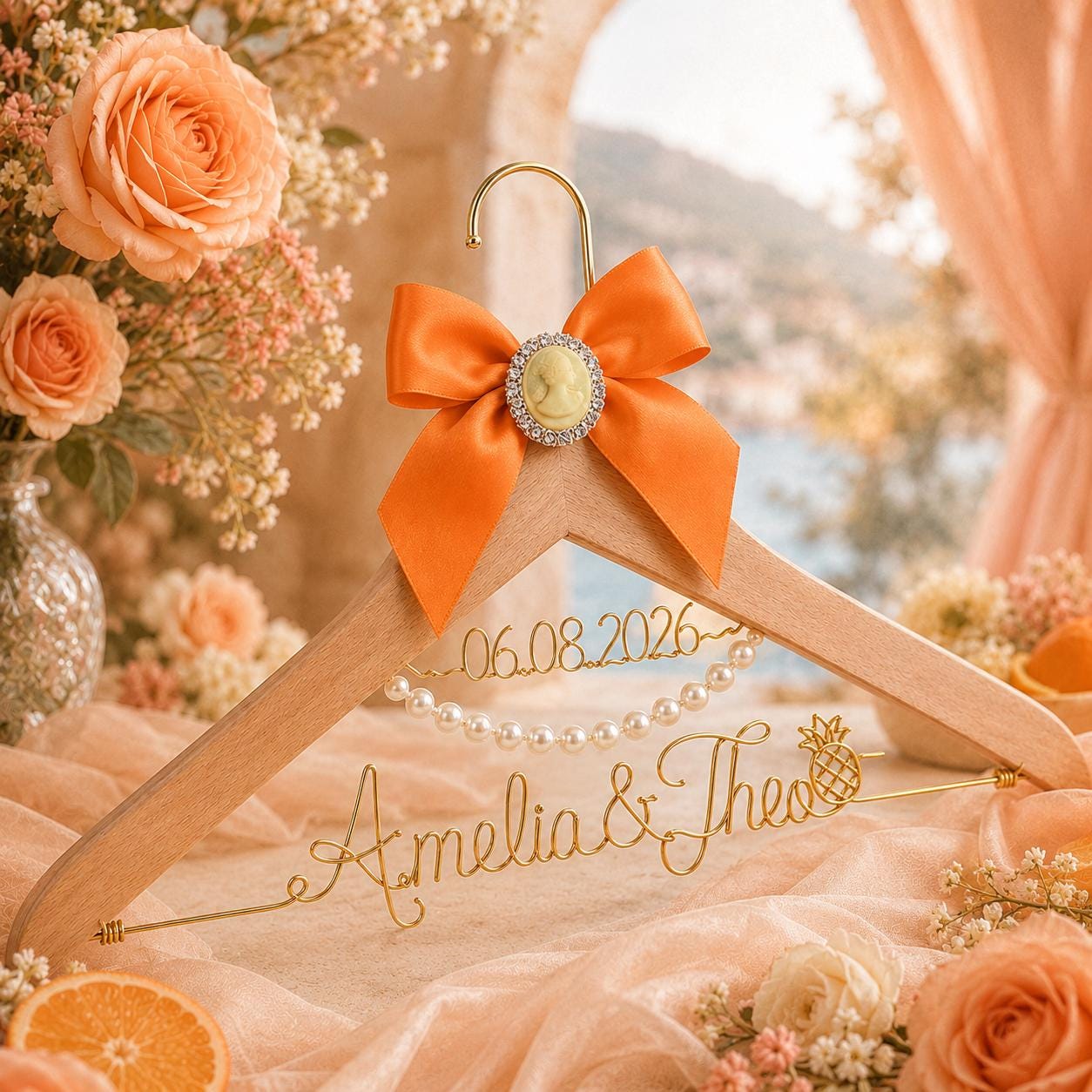 Personalized Bridal Hanger with Wire Name - BOYOGO personalized gift