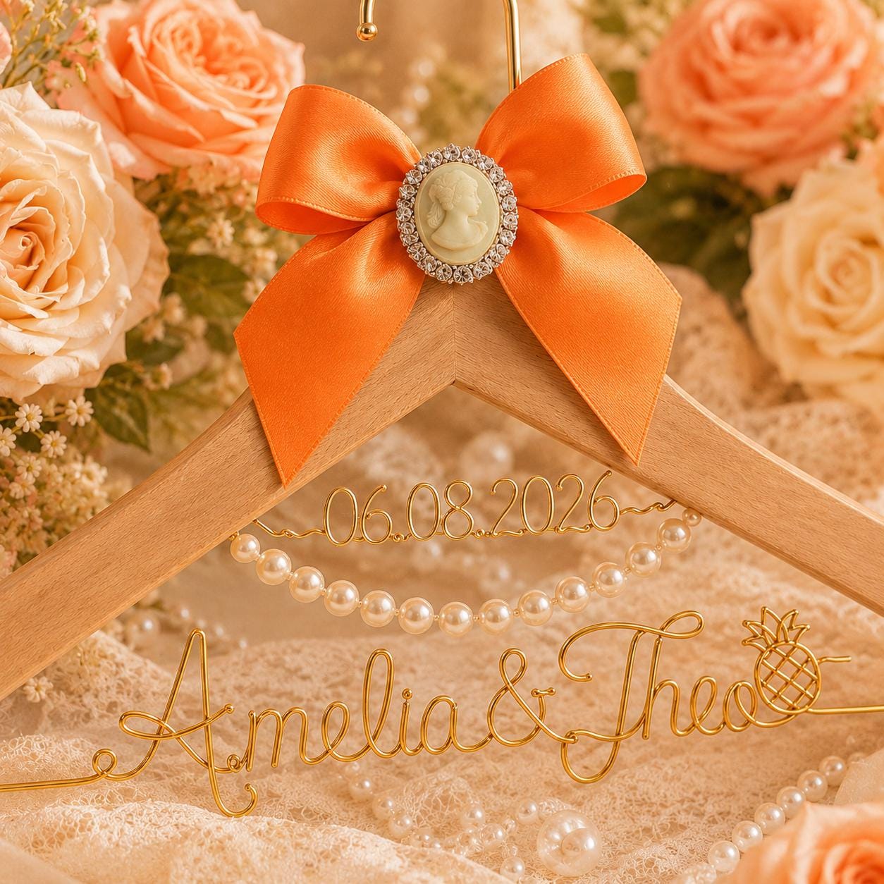 Personalized Bridal Hanger with Wire Name - BOYOGO personalized gift