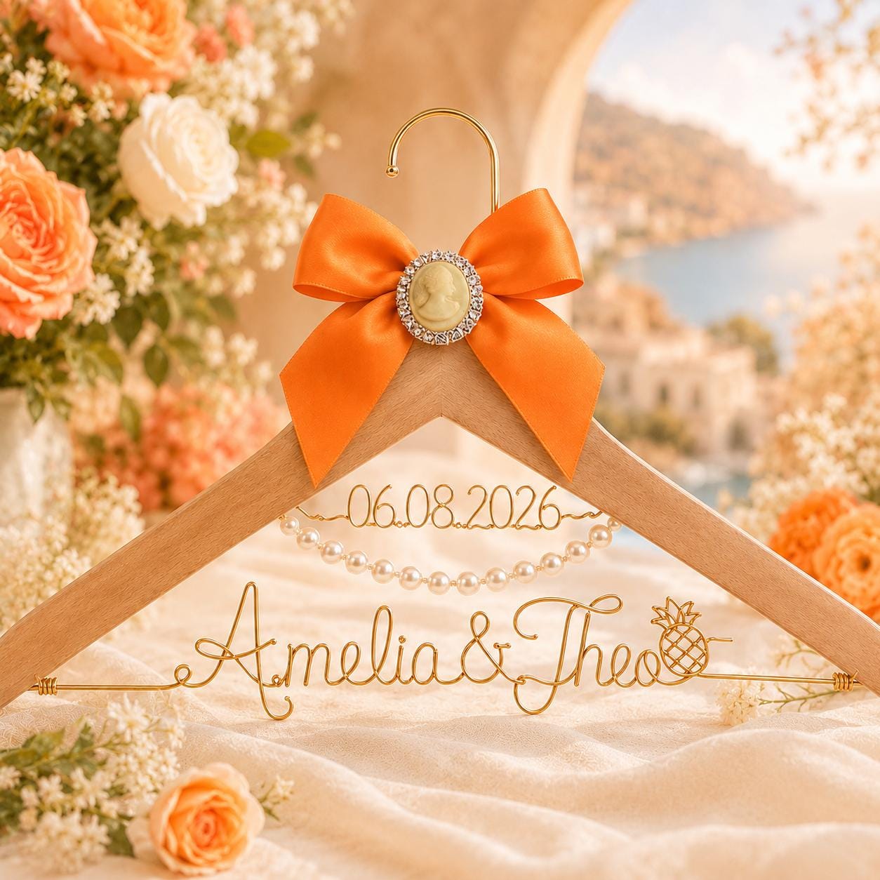 Personalized Bridal Hanger with Wire Name - BOYOGO personalized gift