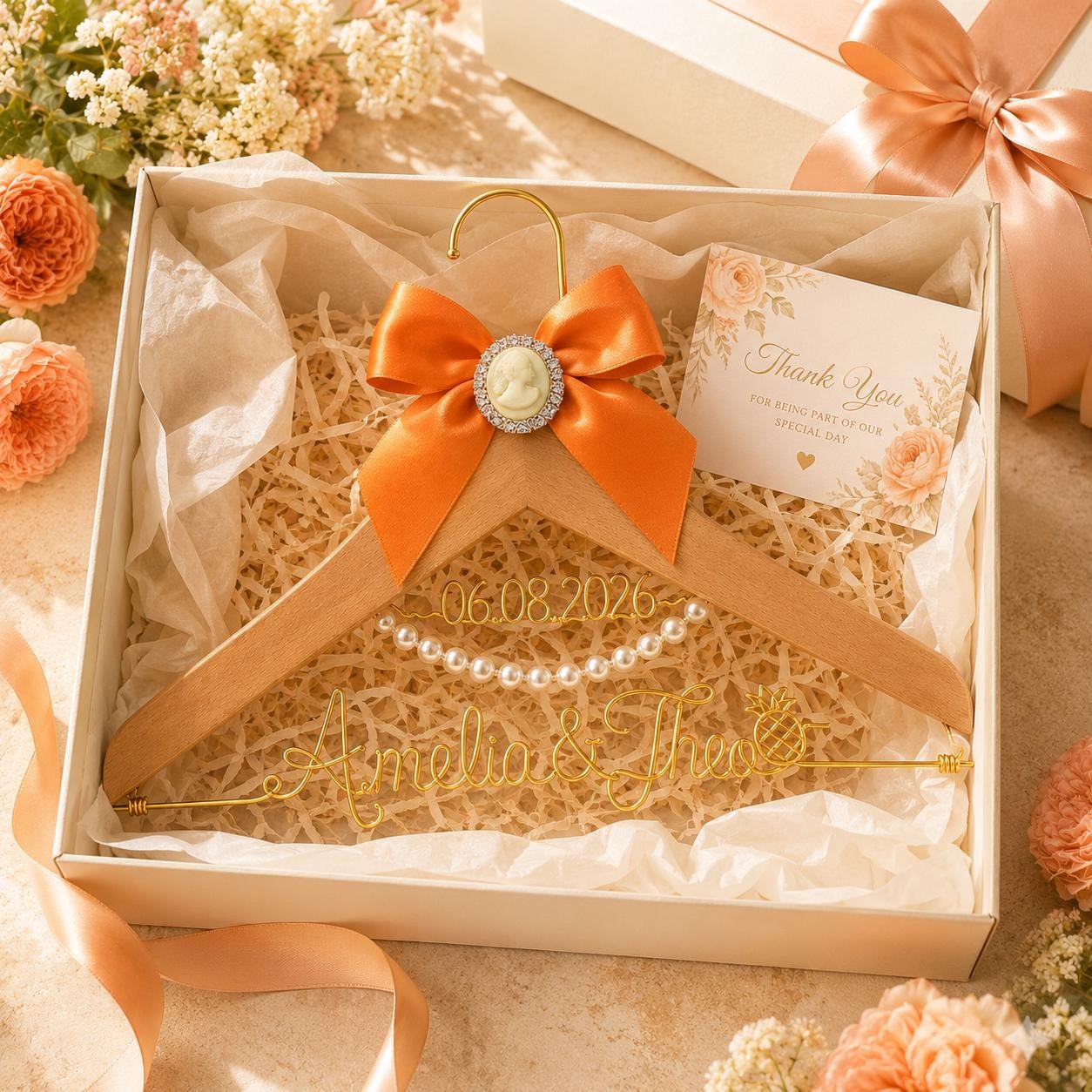 Personalized Bridal Hanger with Wire Name - BOYOGO personalized gift
