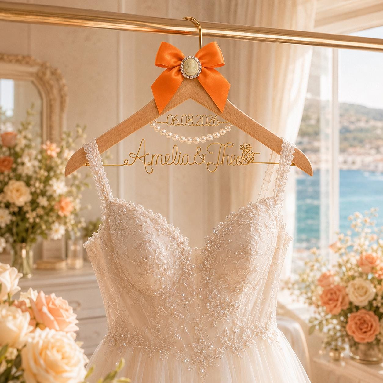 Personalized Bridal Hanger with Wire Name - BOYOGO personalized gift main image