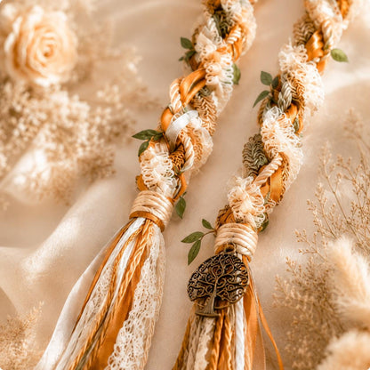 Personalized Woven Handfasting Cord, Celtic Wedding Unity Rope, Tie The Knot Ceremony Keepsake – alternate product view