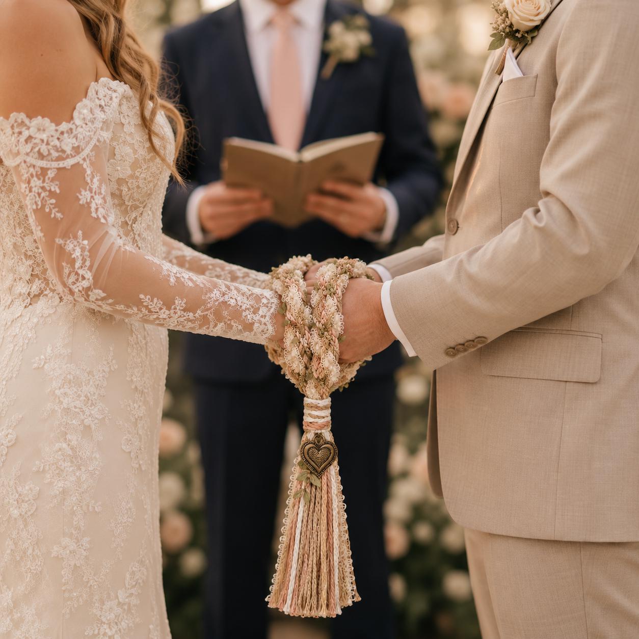 Personalized Woven Handfasting Cord, Celtic Wedding Unity Rope, Tie The Knot Ceremony Keepsake