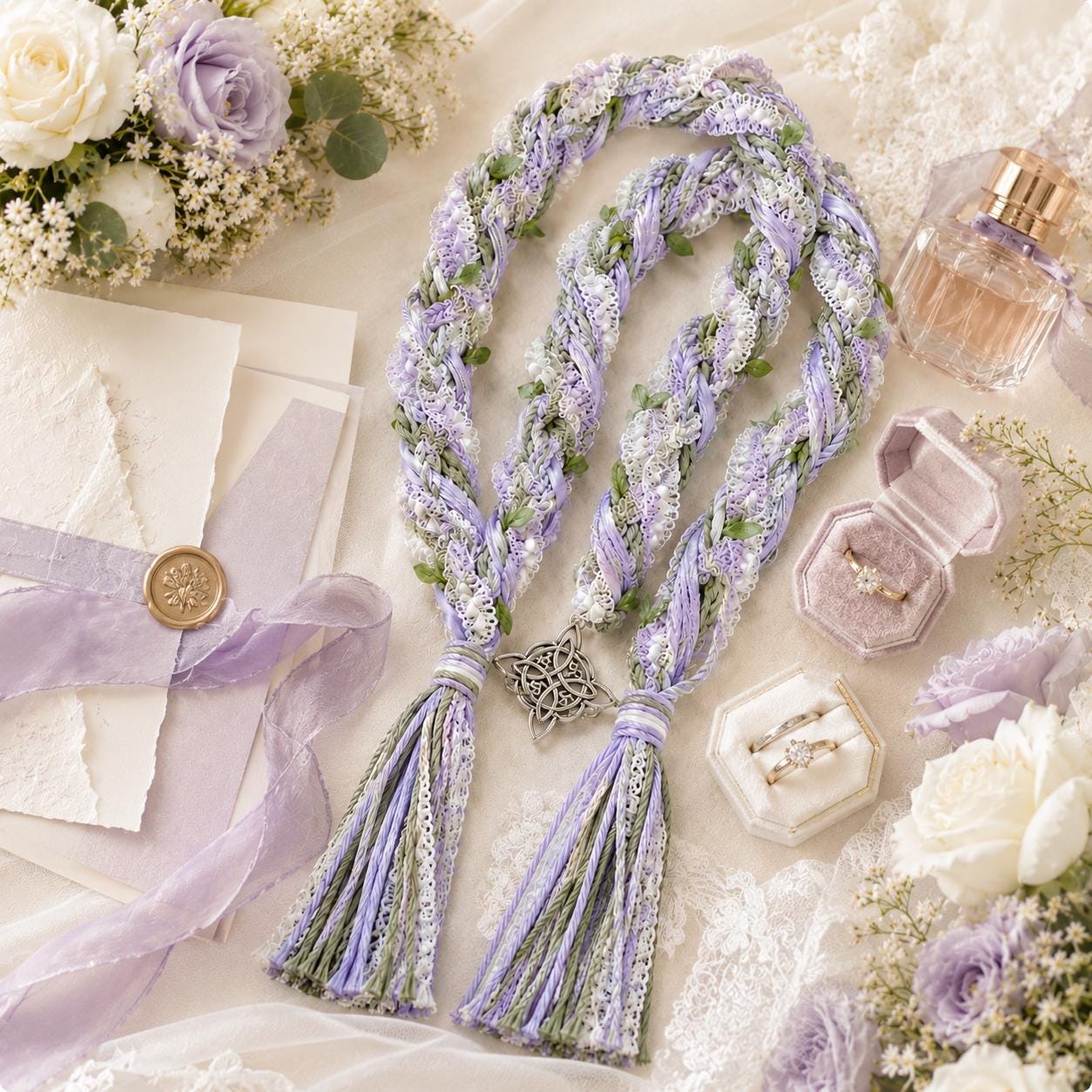 Personalized Woven Handfasting Cord, Celtic Wedding Unity Rope, Tie The Knot Ceremony Keepsake