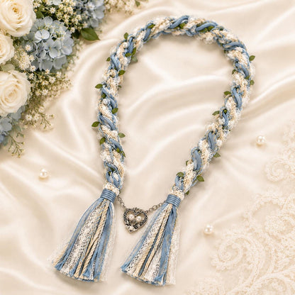 Personalized Woven Handfasting Cord, Celtic Wedding Unity Rope, Tie The Knot Ceremony Keepsake – close-up product detail