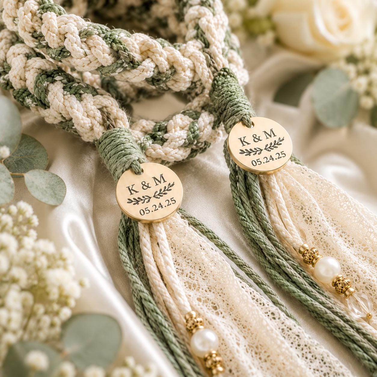 Personalized Woven Handfasting Cord, Celtic Wedding Unity Rope, Tie The Knot Ceremony Keepsake
