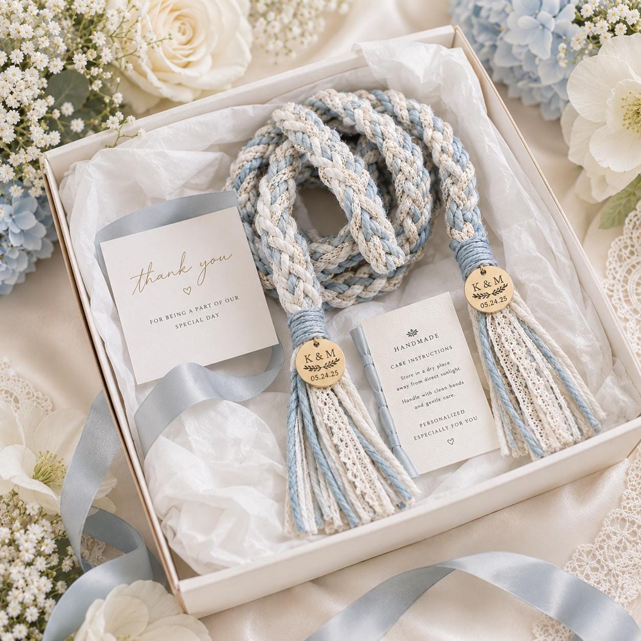 Personalized Woven Handfasting Cord, Celtic Wedding Unity Rope, Tie The Knot Ceremony Keepsake